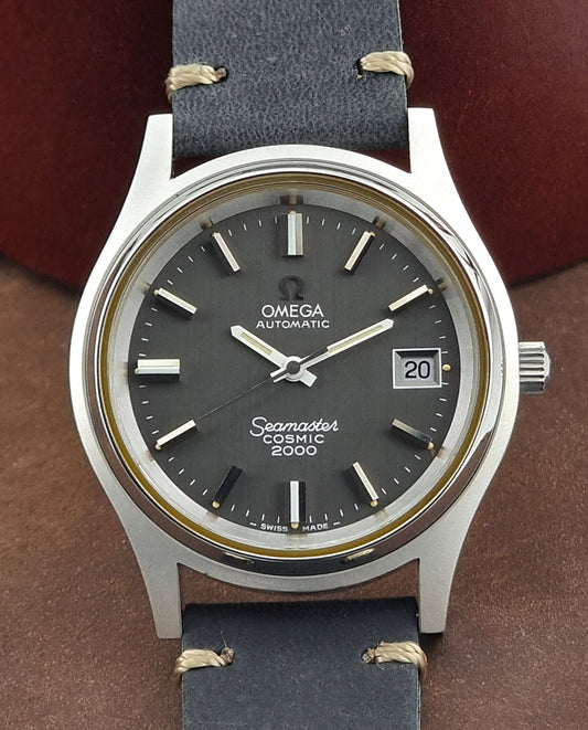 Omega watch Seamaster Cosmic 2000 Jumbo 166.128 Vintage 1971 Grey Dial - Past2PresentWatches - Wristwatch