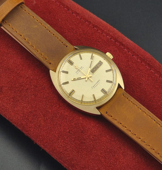 Omega Seamaster Cosmic 166.036 Watch Vintage 1970 Gold capped  Day Date