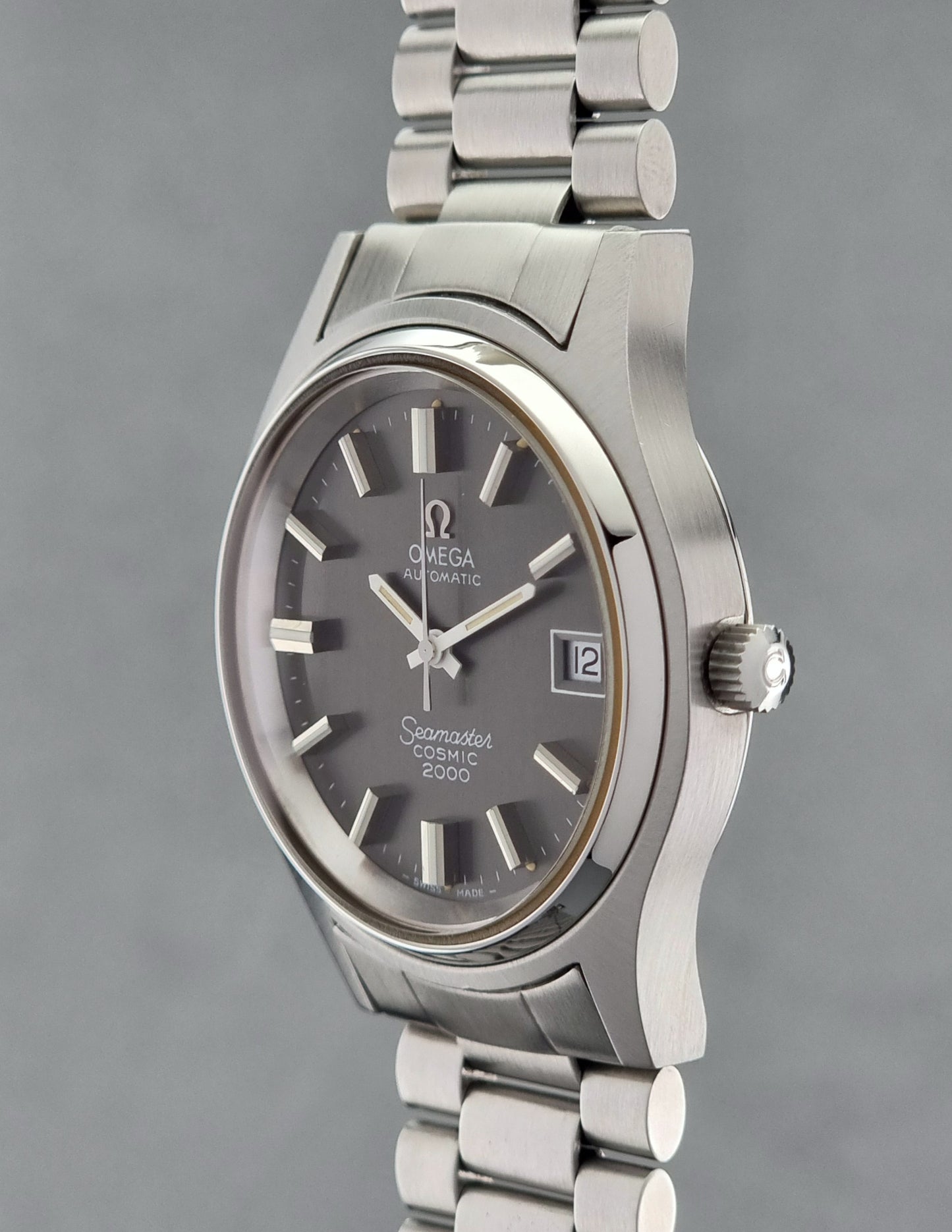 Omega Wristwatch Seamaster Cosmic 2000 Jumbo 166.128 Vintage 1971 Grey Dial