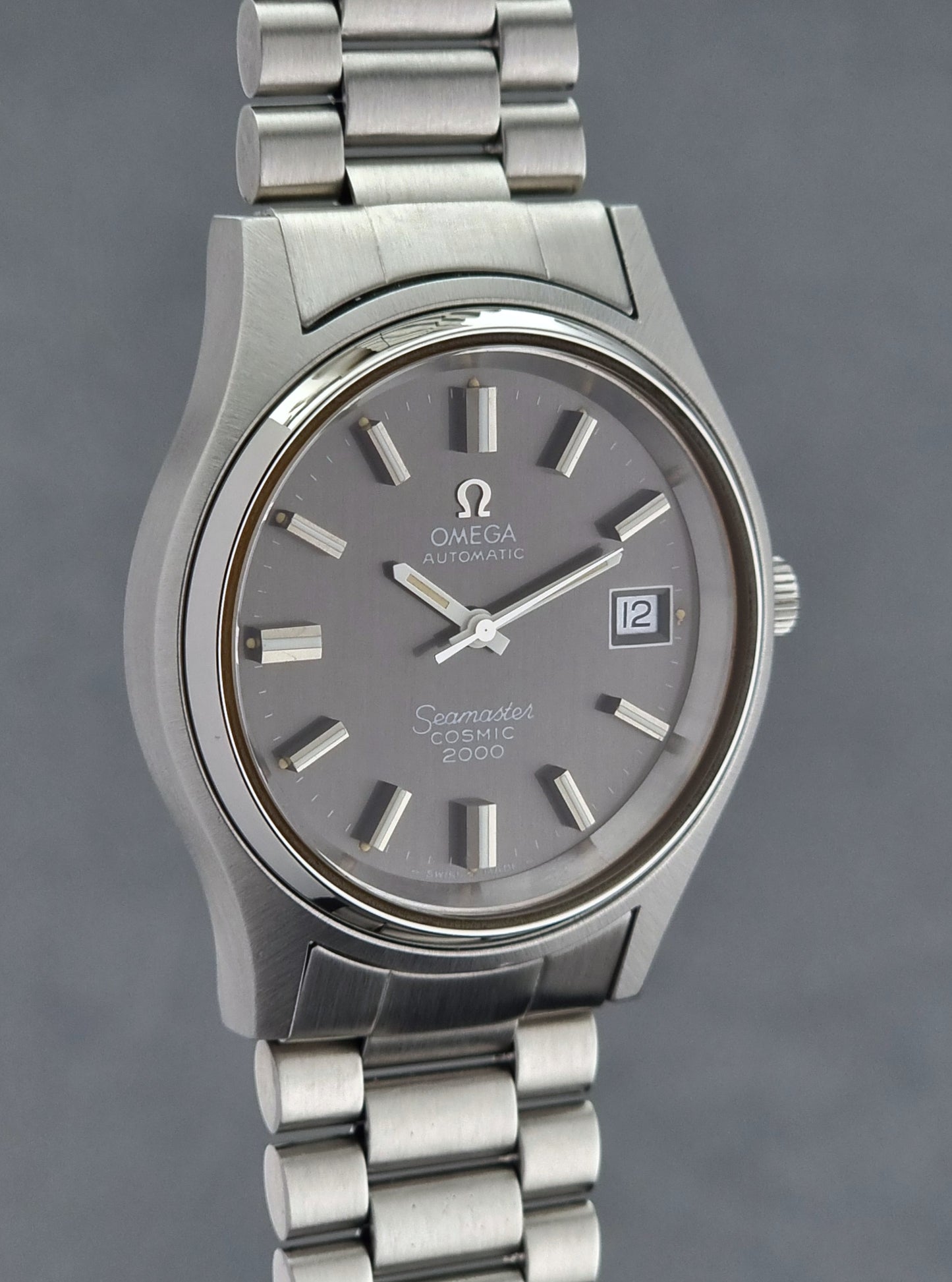 Omega Wristwatch Seamaster Cosmic 2000 Jumbo 166.128 Vintage 1971 Grey Dial
