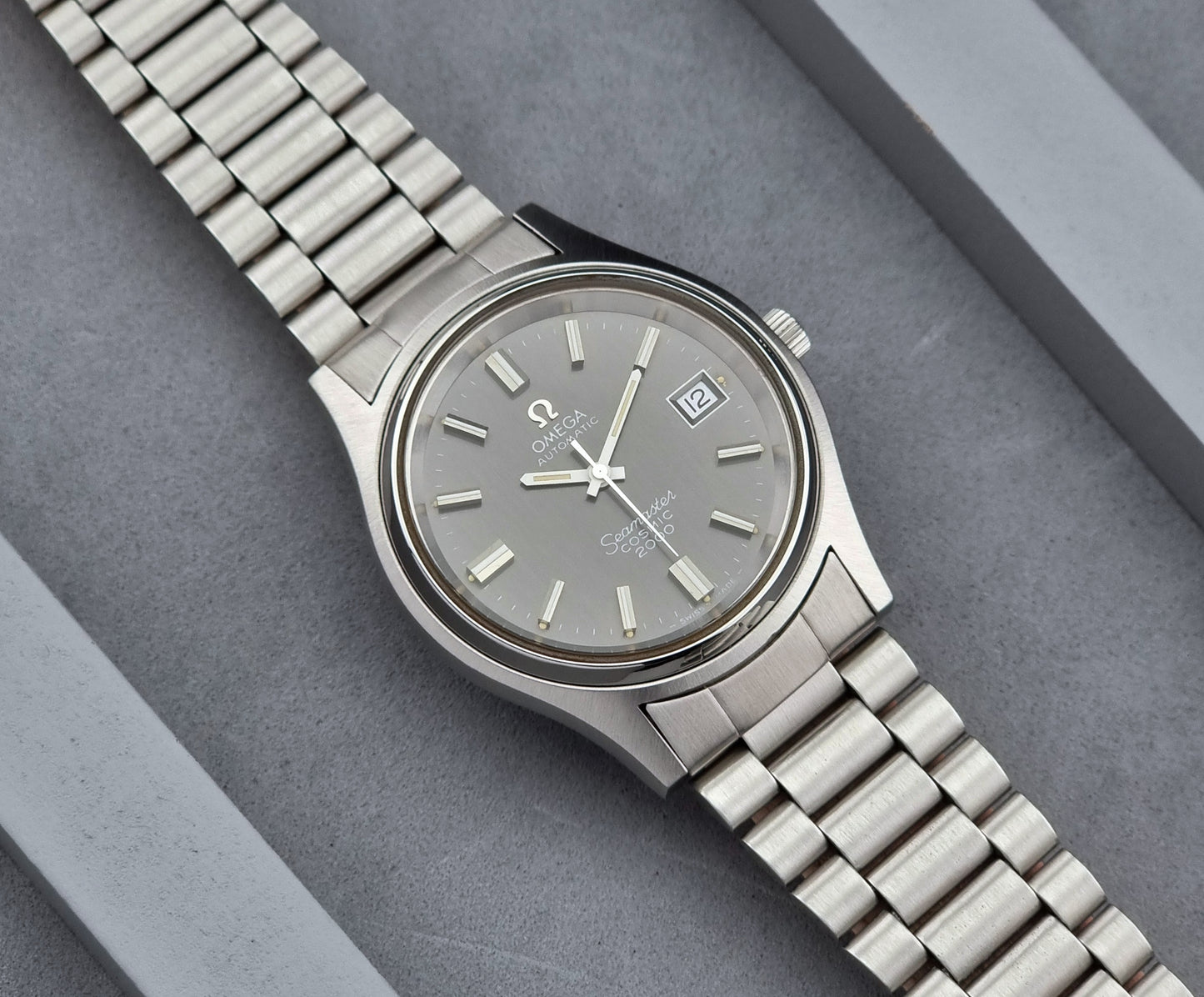 Omega Wristwatch Seamaster Cosmic 2000 Jumbo 166.128 Vintage 1971 Grey Dial