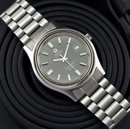Omega Wristwatch Seamaster Cosmic 2000 Jumbo 166.128 Vintage 1971 Grey