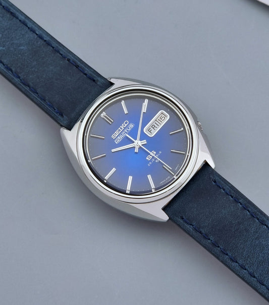Vintage Seiko 5 Actus SS watch 6106-8670 Blue dial 1974