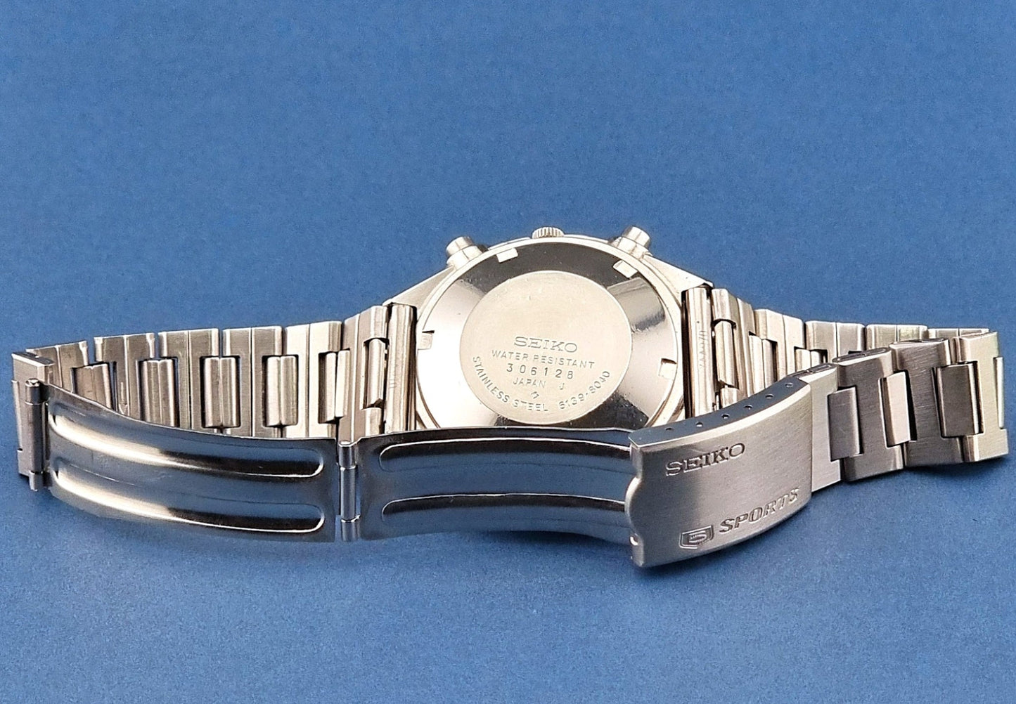 Seiko 5 Sports watch Speedtimer 6139 - 8040 Chronograph Blue Dial Vintage 1973 - Past2PresentWatches - Wristwatch