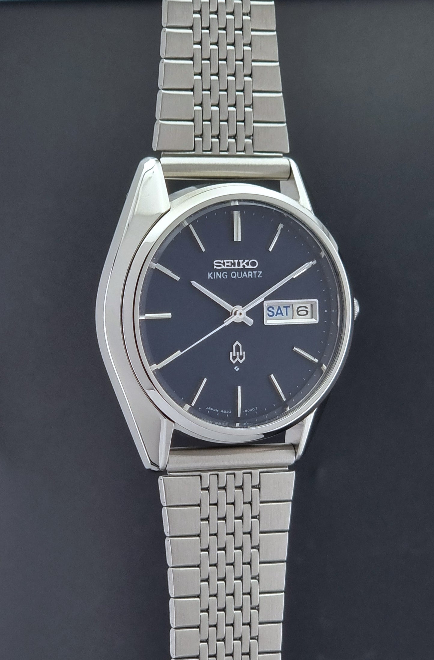 Vintage Seiko King Quartz 4823-8000-G watch 1975 Blue dial
