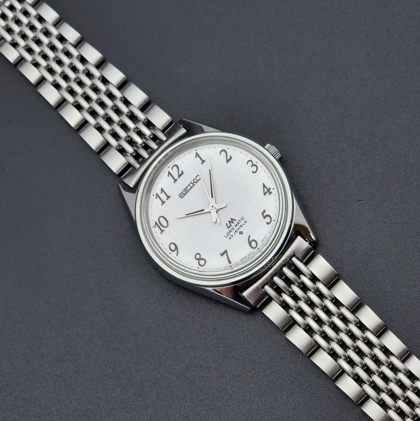 Vintage Seiko watch LordMatic 5601-9000  on a dark background