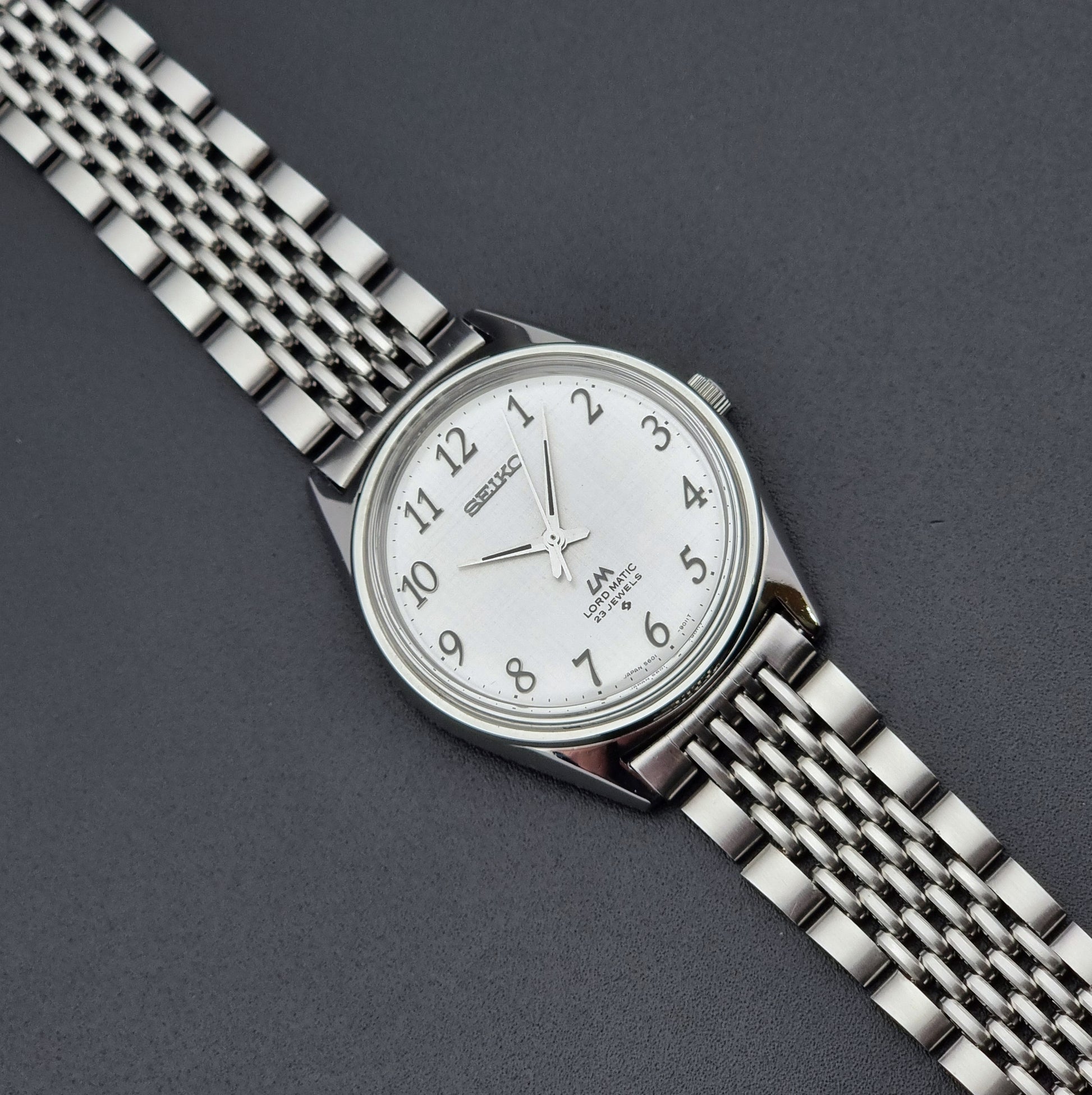 Vintage Seiko watch LordMatic 5601-9000  on a dark background