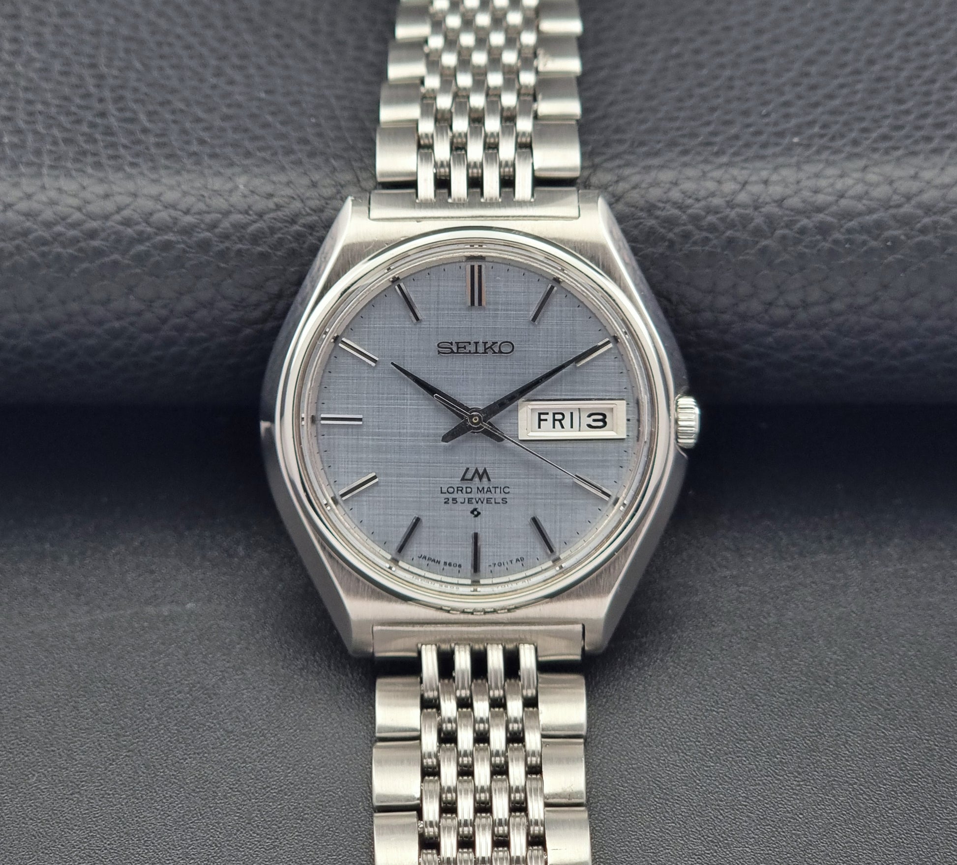 Seiko Wristwatch LordMatic 5606-7010 Vintage 1969 Blue Dial