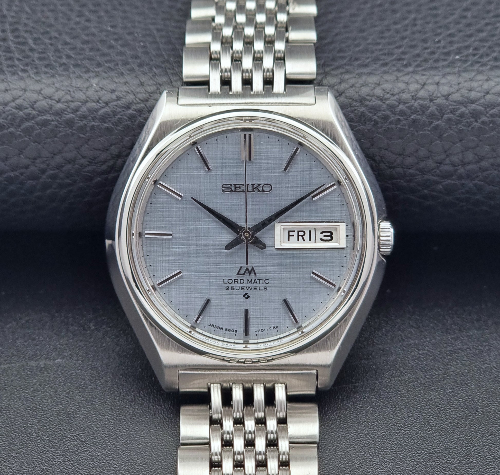 Seiko Wristwatch LordMatic 5606-7010 Vintage 1969 Blue Dial
