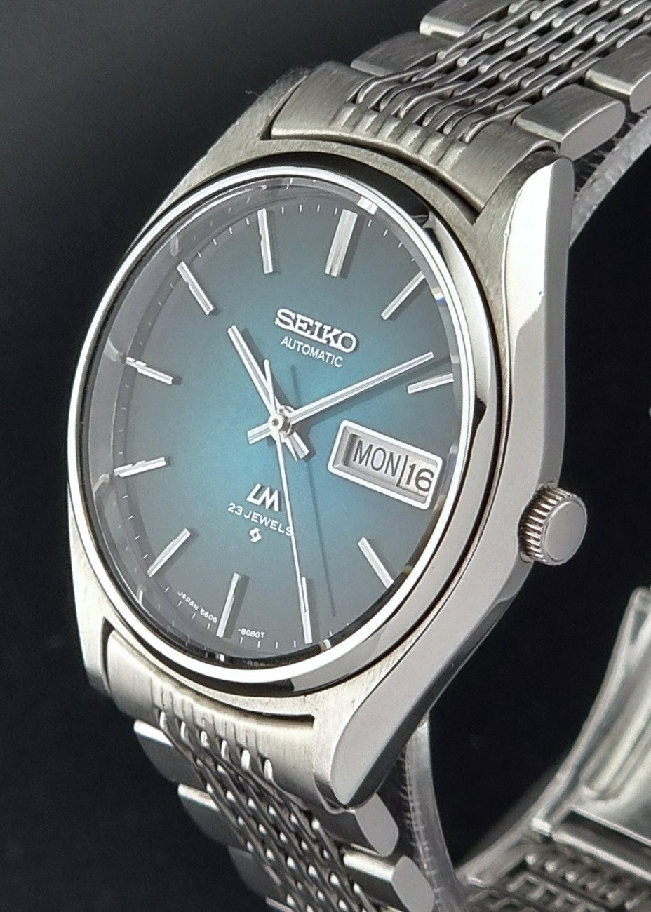 Vintage Seiko Wristwatch LordMatic 5606-8051 Green Dial 1975