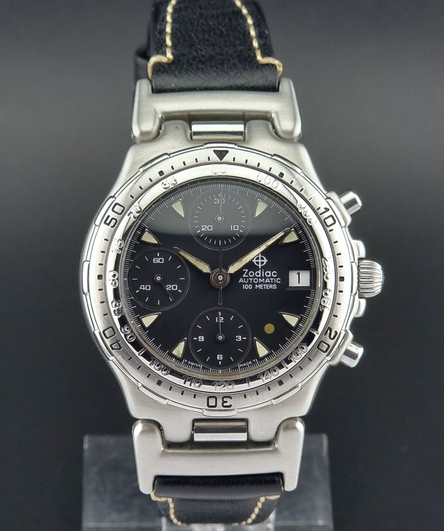 Zodiac Wristwatch 406.40.14 Chronograph ETA Cal. 7750 Vintage 1990s