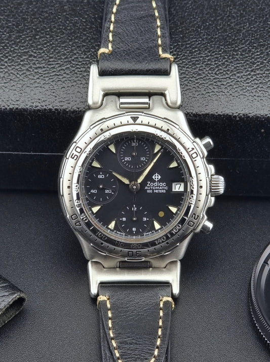 Zodiac Wristwatch 406.40.14 Chronograph ETA Cal. 7750 Vintage 1990s