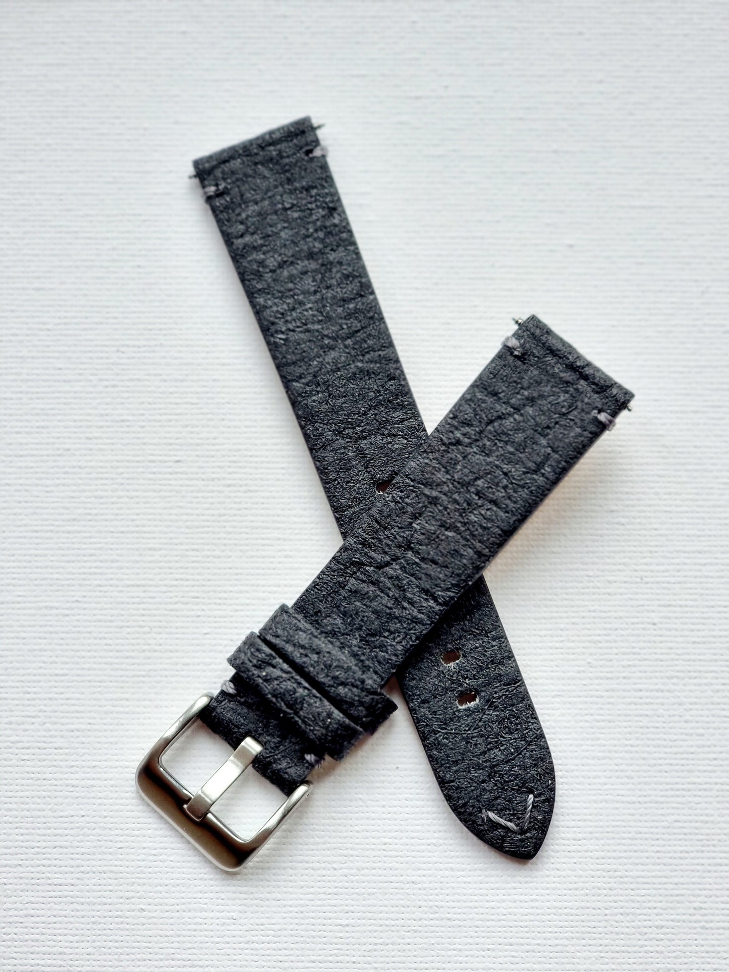 Vegan Watch strap, Sporty with “V” Stitching - Past2PresentWatches - Watch Strap