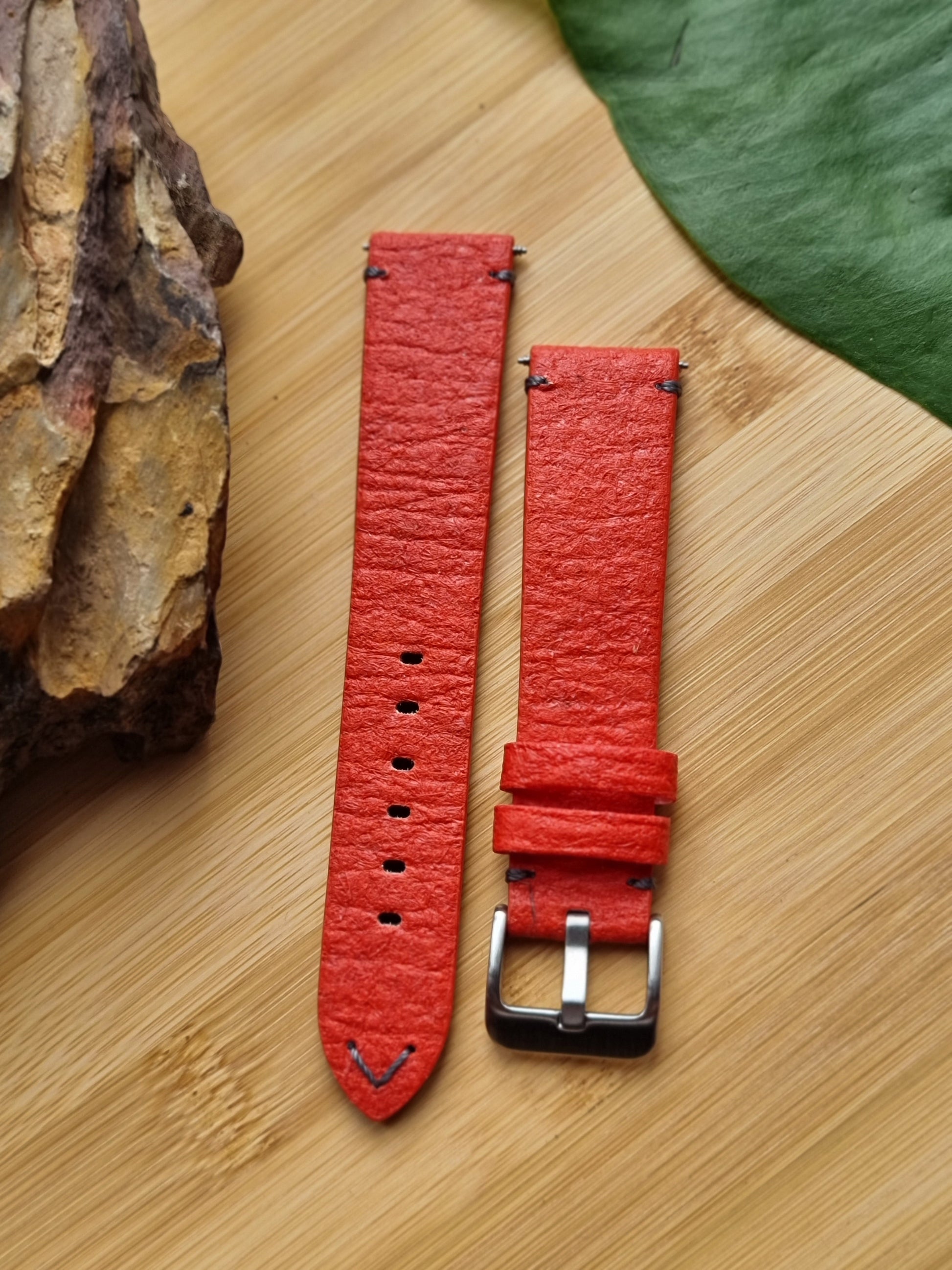 Vegan Watch strap, Sporty with “V” Stitching - Past2PresentWatches - Watch Strap