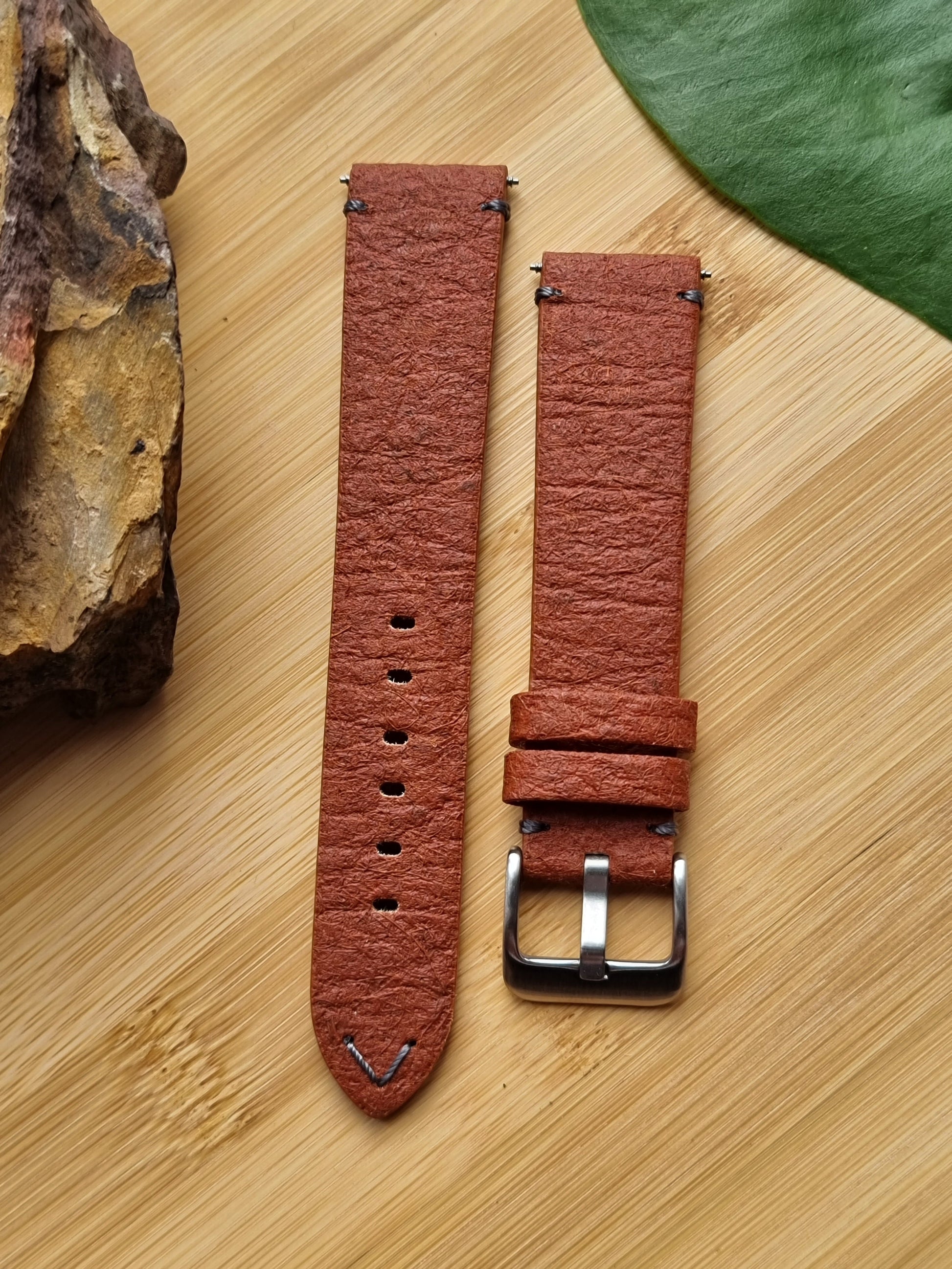 Vegan Watch strap, Sporty with “V” Stitching - Past2PresentWatches - Watch Strap