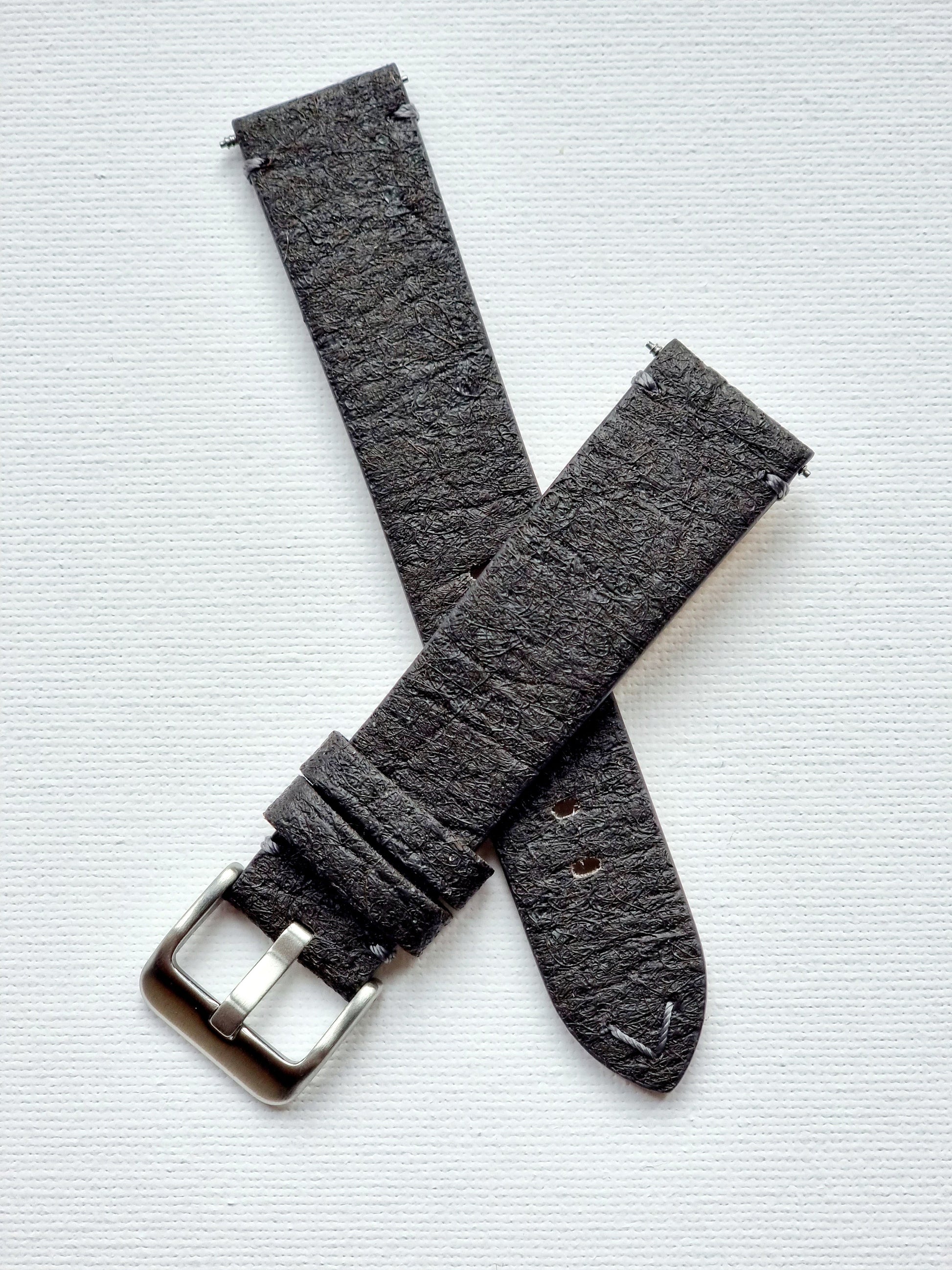 Vegan Watch strap, Sporty with “V” Stitching - Past2PresentWatches - Watch Strap