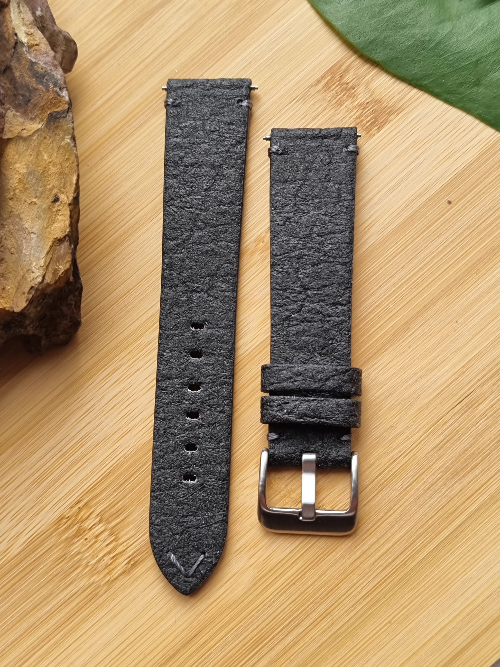 Vegan Watch strap, Sporty with “V” Stitching - Past2PresentWatches - Watch Strap