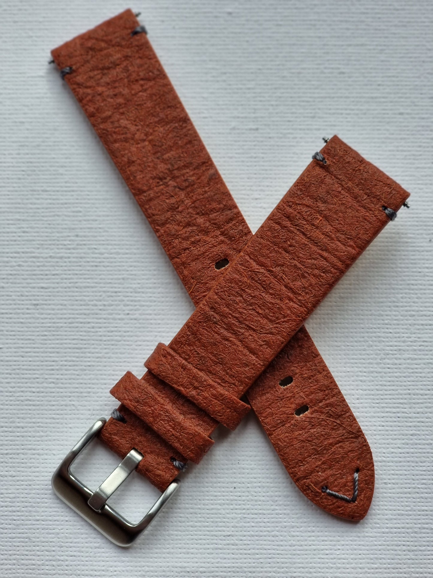 Vegan Watch strap, Sporty with “V” Stitching - Past2PresentWatches - Watch Strap