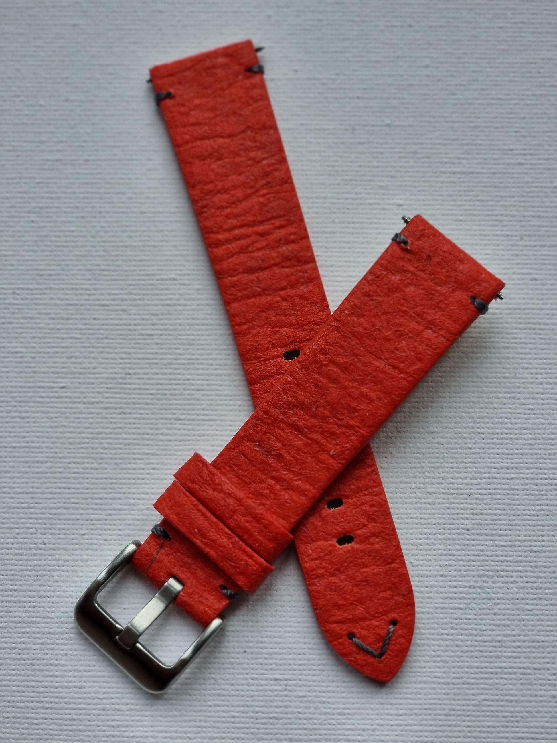 Vegan Watch strap, Sporty with “V” Stitching - Past2PresentWatches - Watch Strap